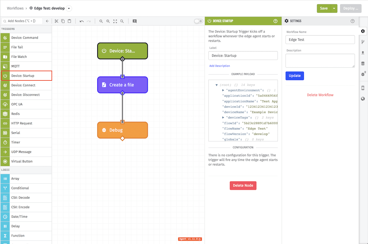 Device Startup Trigger Device Startup Trigger