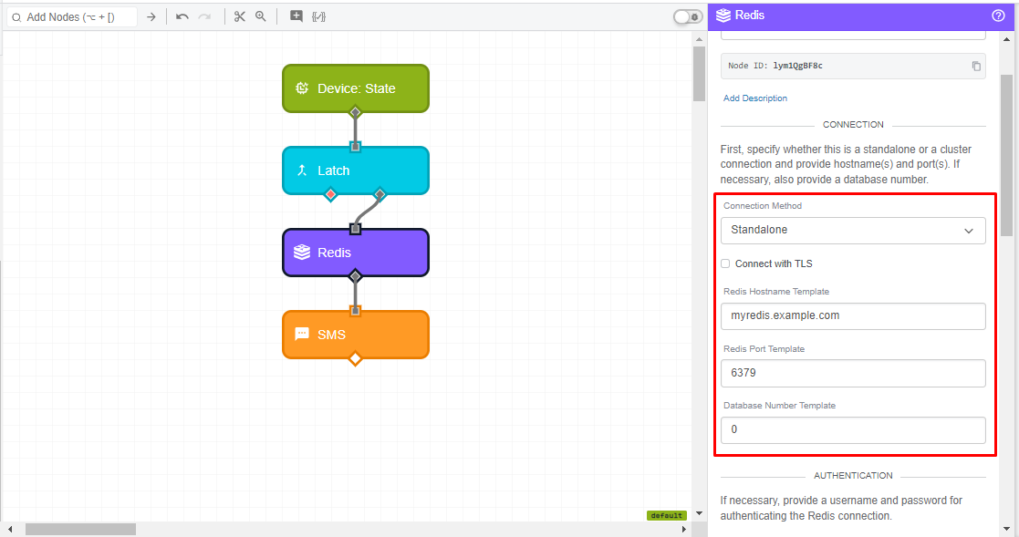 Redis Node Standalone Connection Configuration Redis Node Standalone Connection Configuration