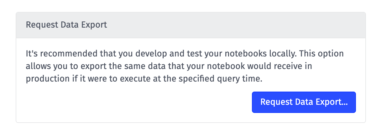 Request Export Button Request Export Button