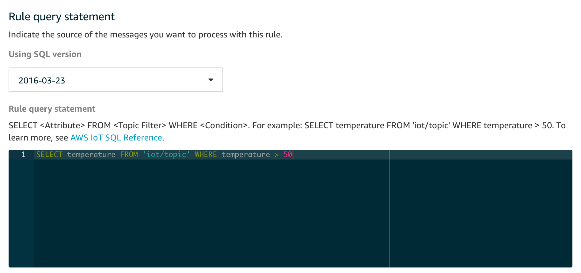 Configure the "Rule Query" Configure the "Rule Query"