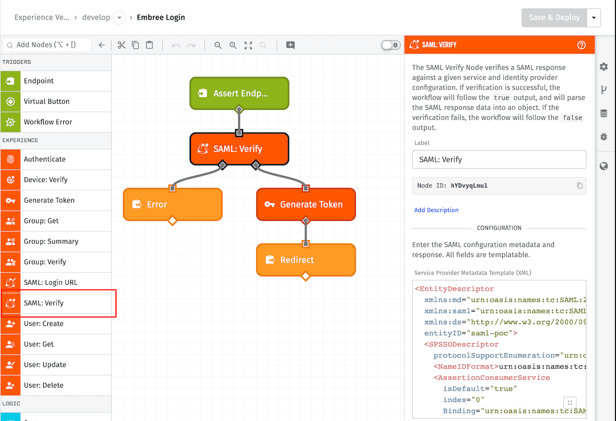 SAML: Verify Node SAML: Verify Node