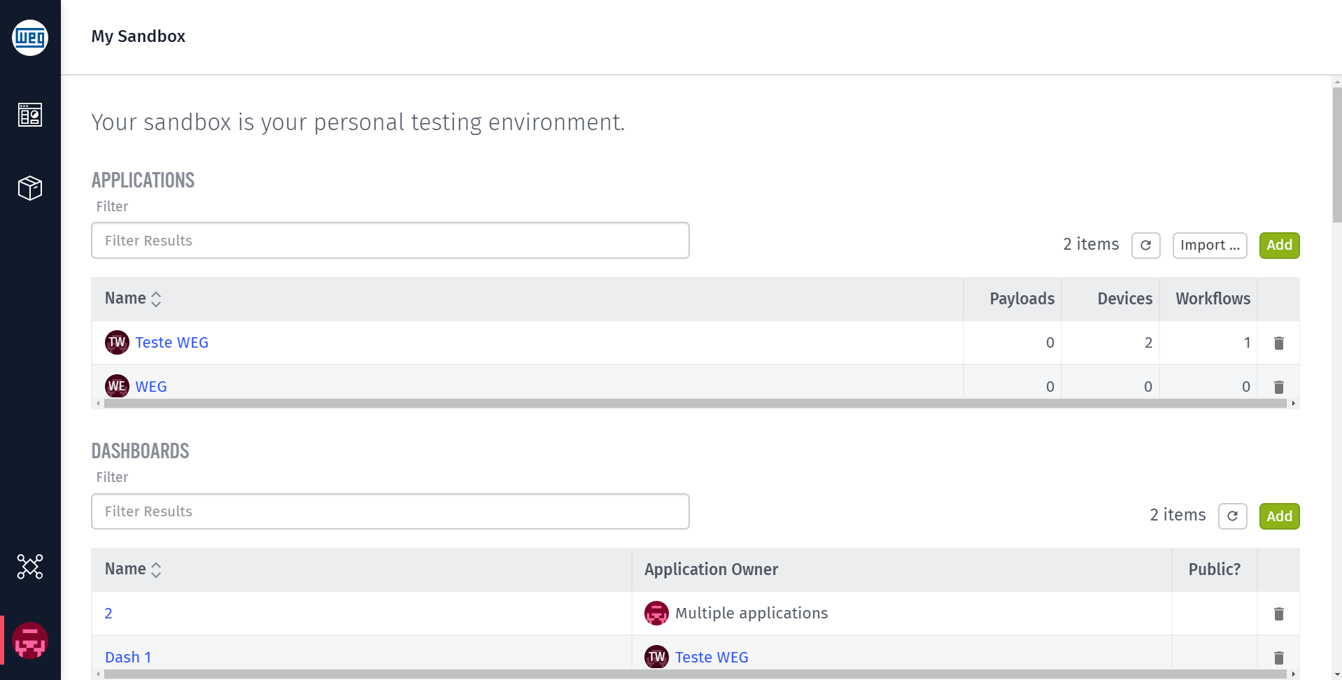 Sandbox Applications