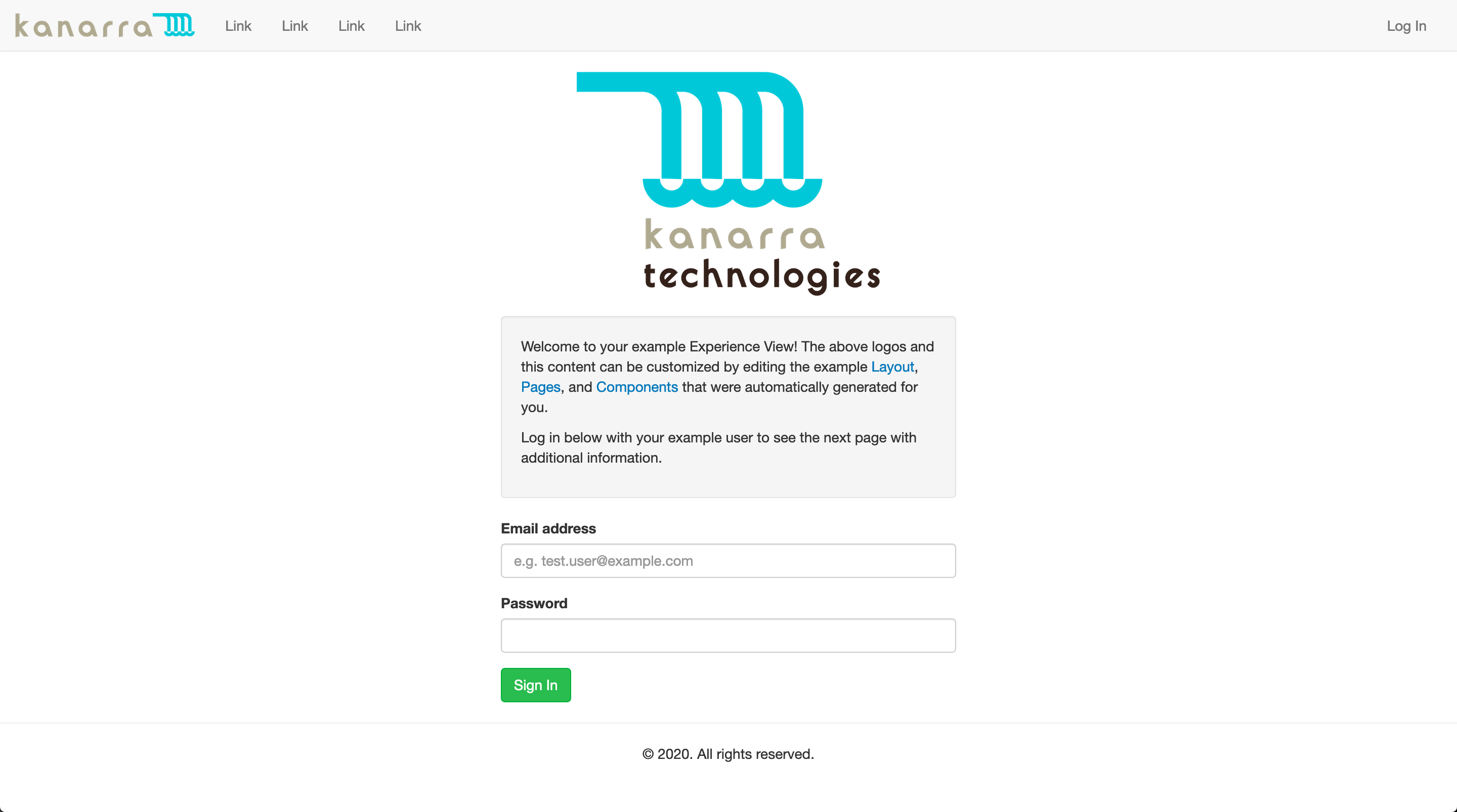 Example Experience Screenshot Screenshot