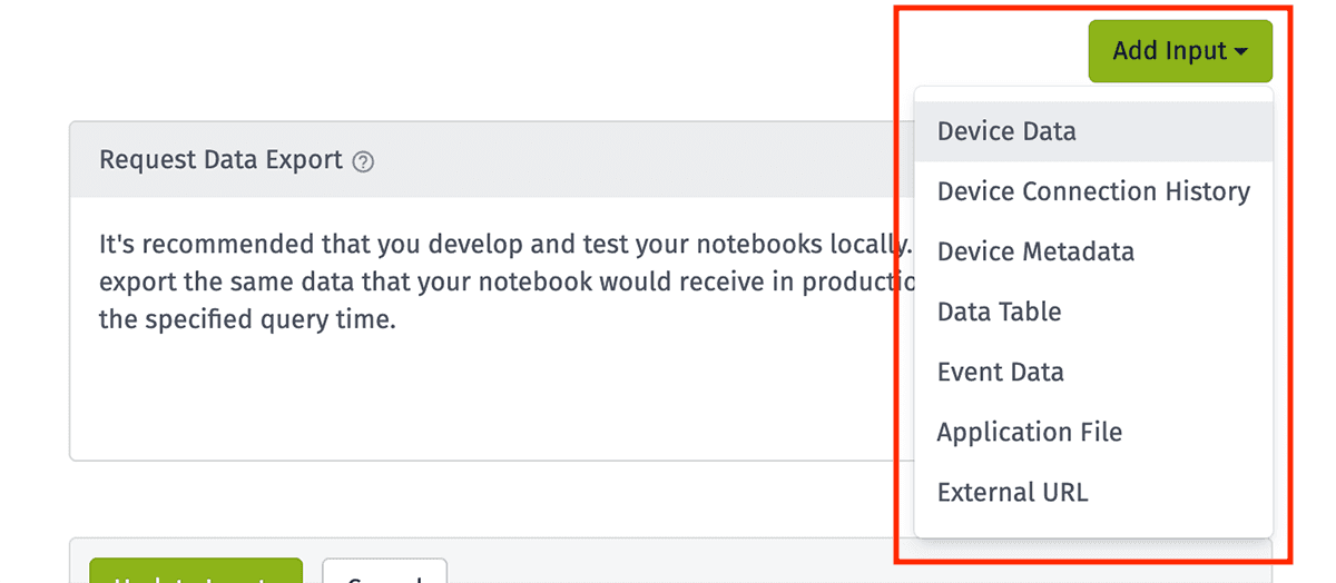 Select Notebook Input Type