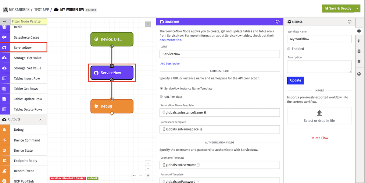 ServiceNow Node ServiceNow Node