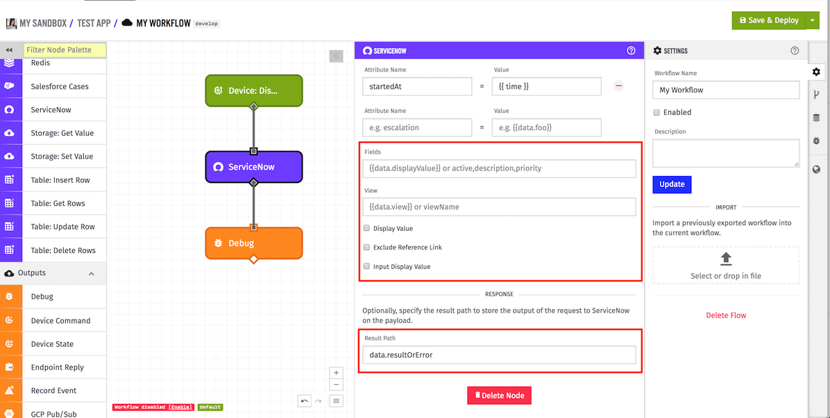 ServiceNow Node Result ServiceNow Node Result