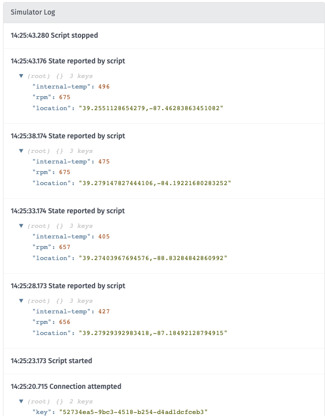 Simulator Log Simulator Log