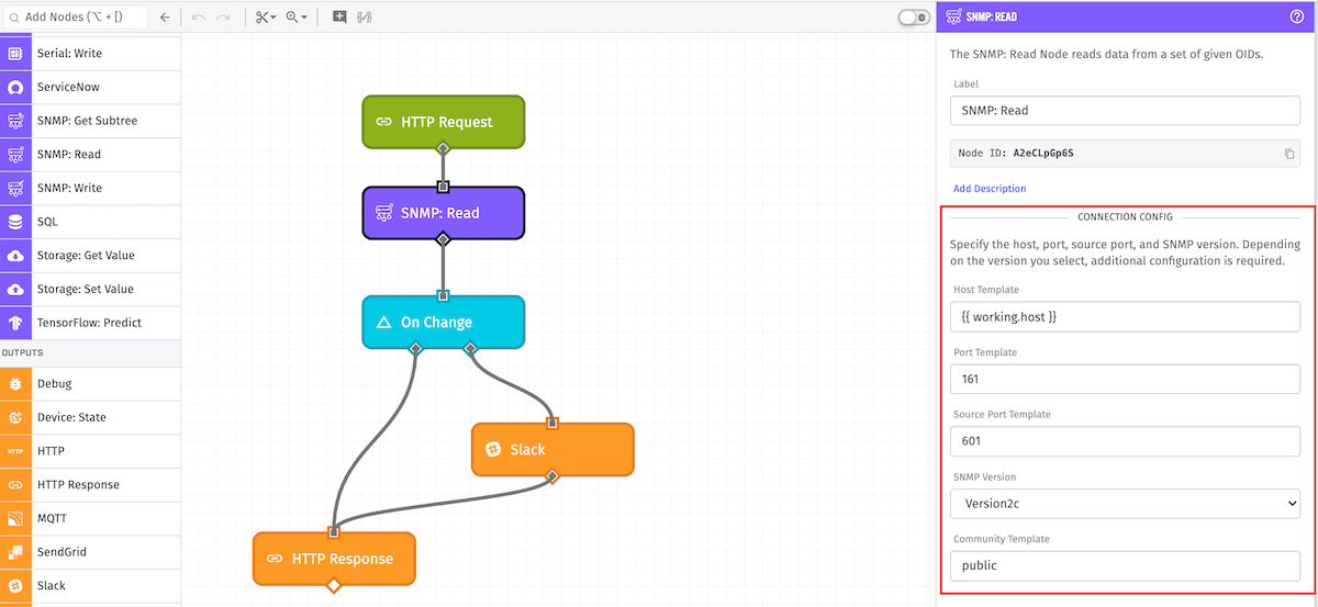 SNMP: Read Node Configuration SNMP: Read Node Connection Configuration
