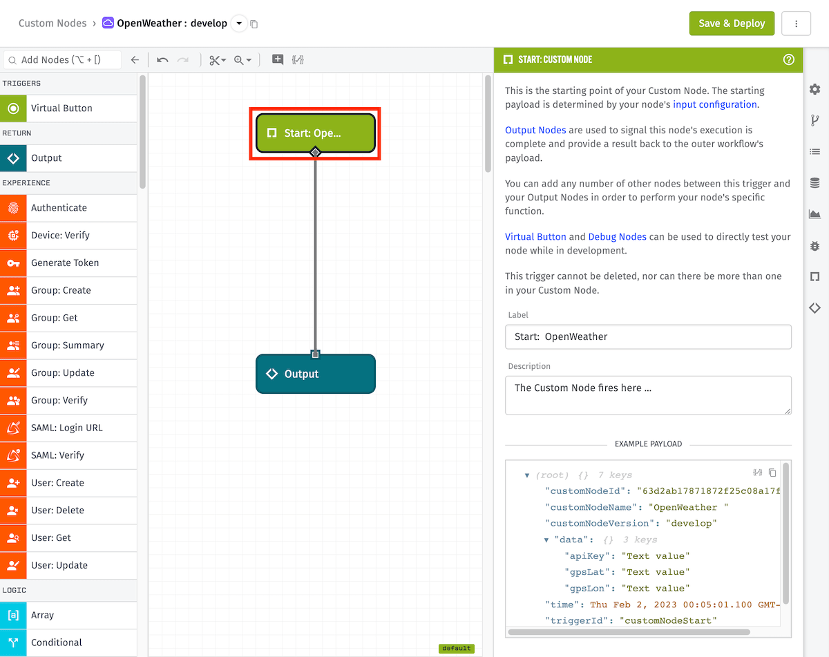 Start Custom Node