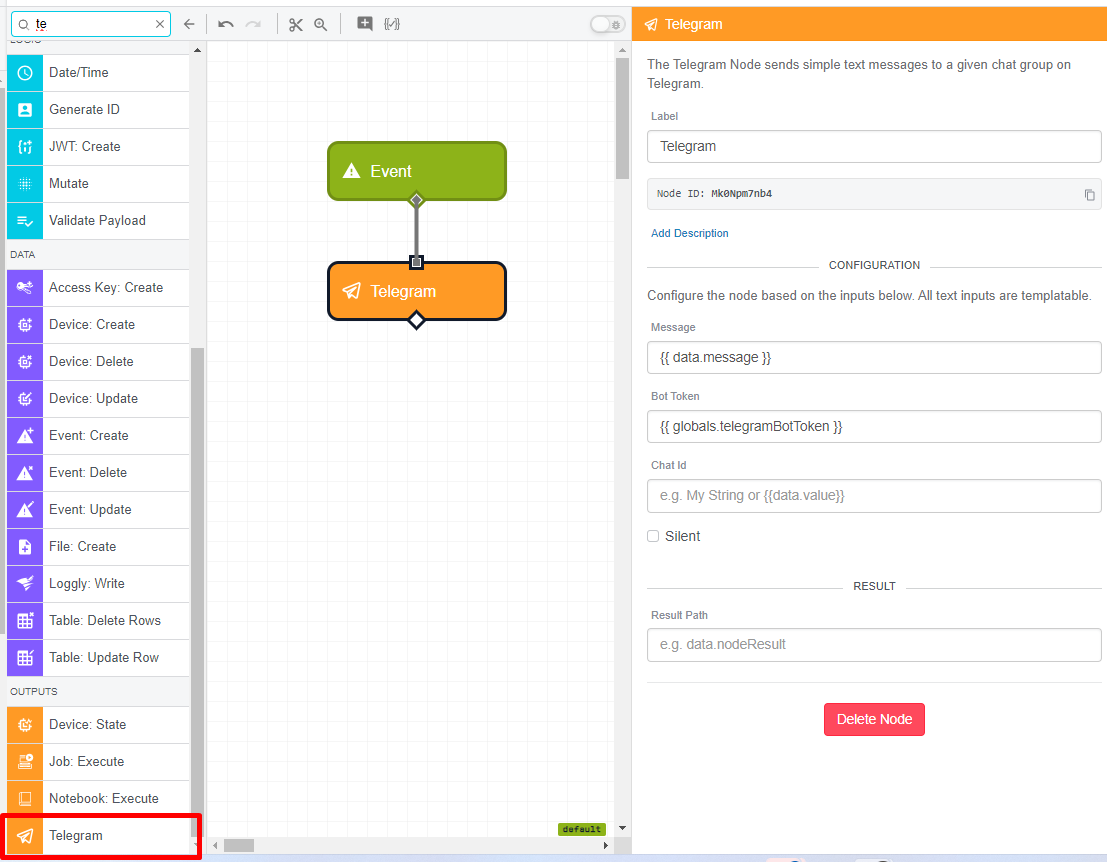 Telegram Node Telegram Node