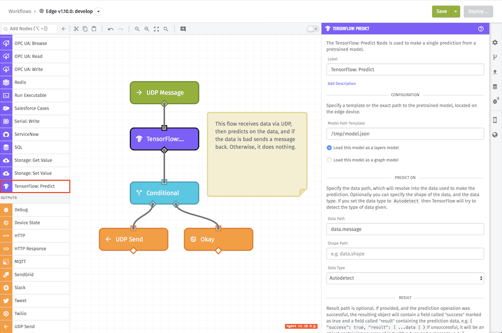 TensorFlow: Predict Node TensorFlow Predict Node