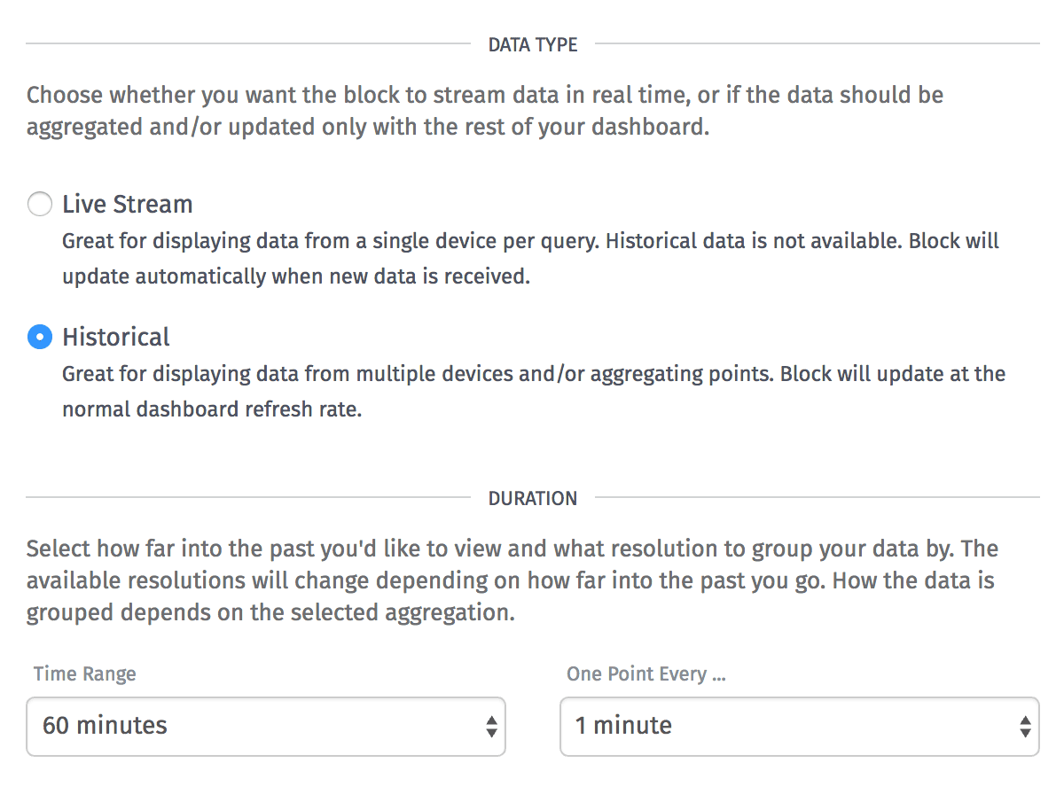 Time Series Settings Time Series Settings