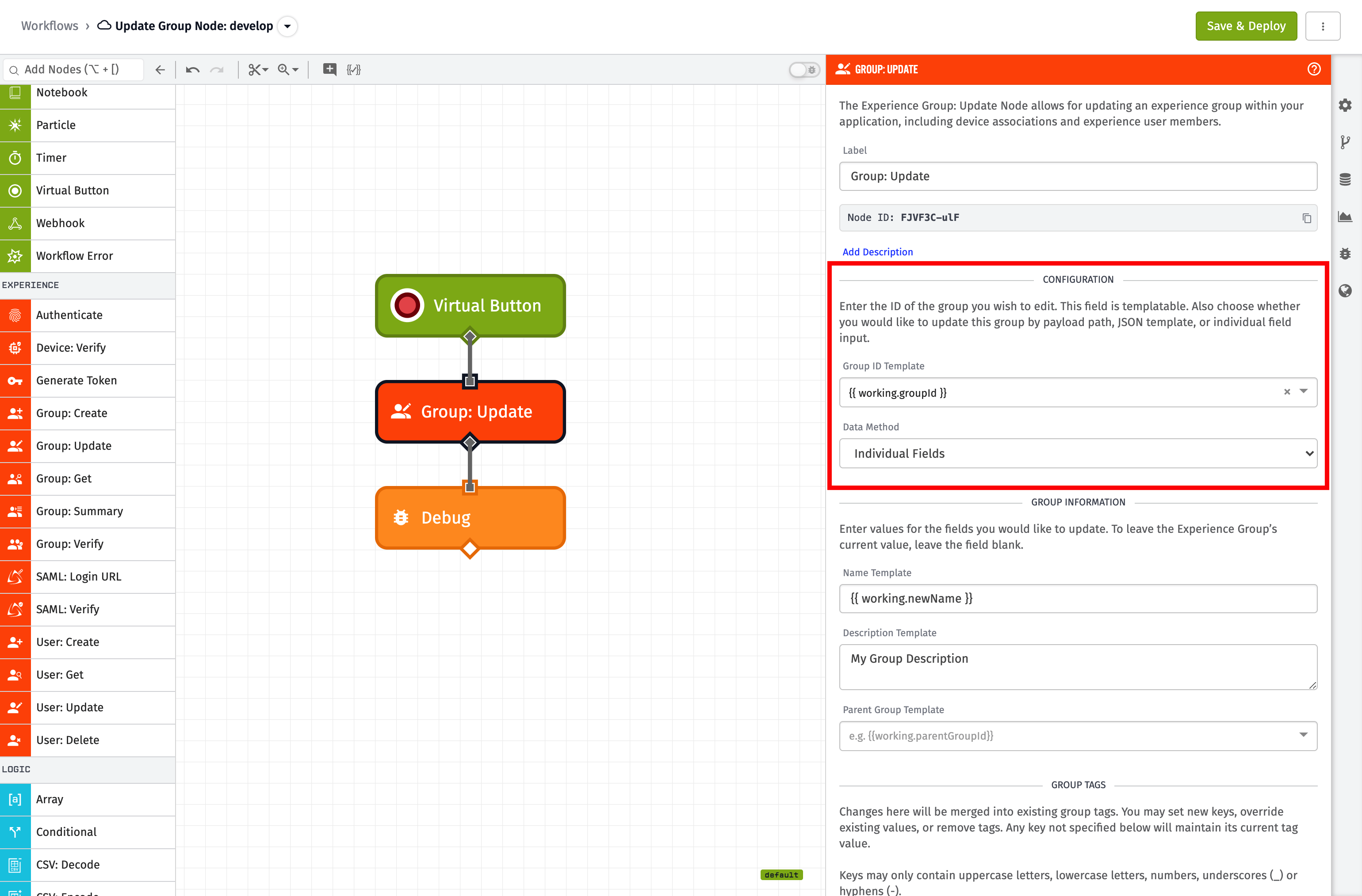 Group: Update Node Configuration Group: Update Node Configuration