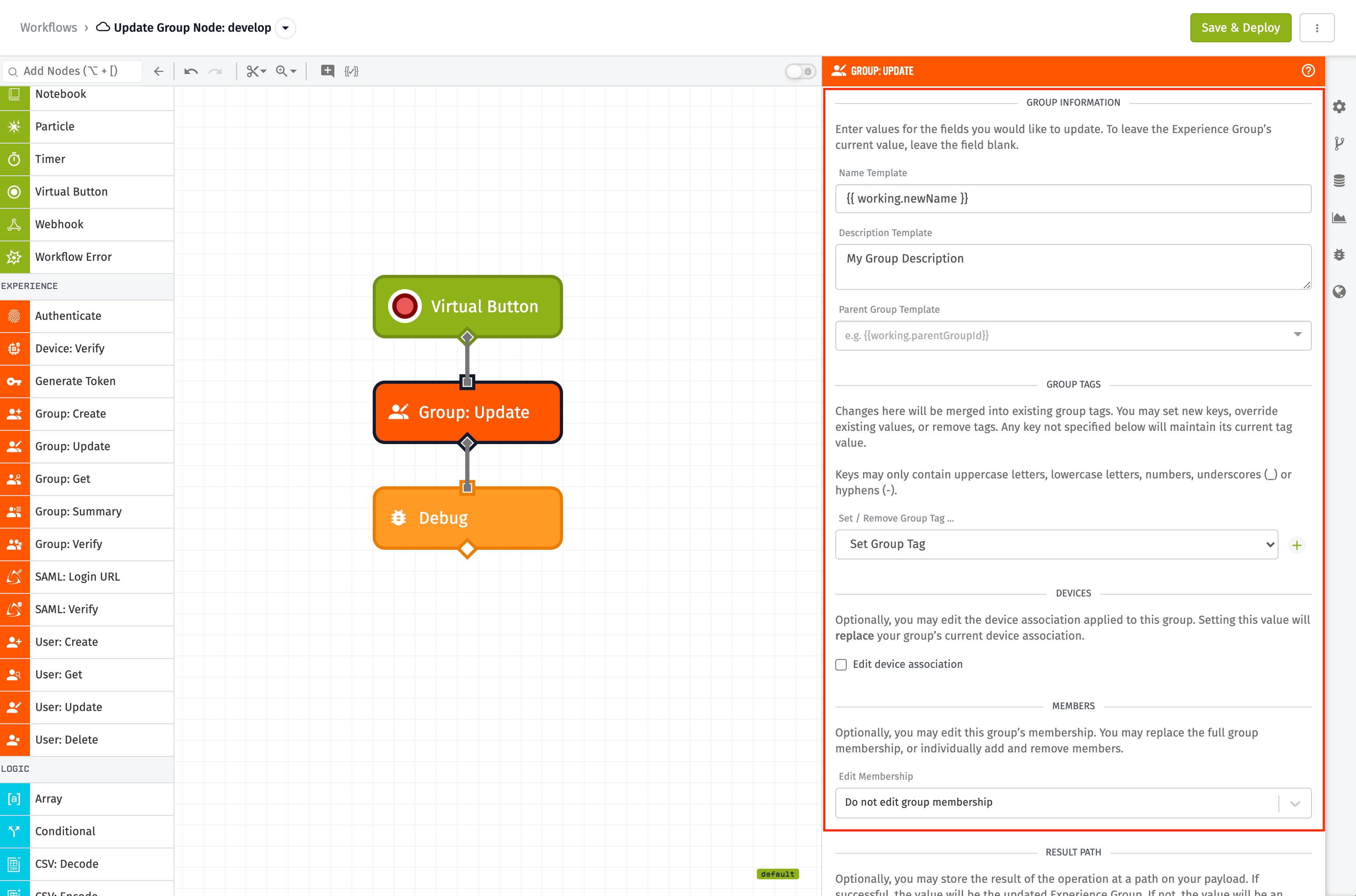 Group: Update Node Individual Fields Group: Update Node Individual Fields
