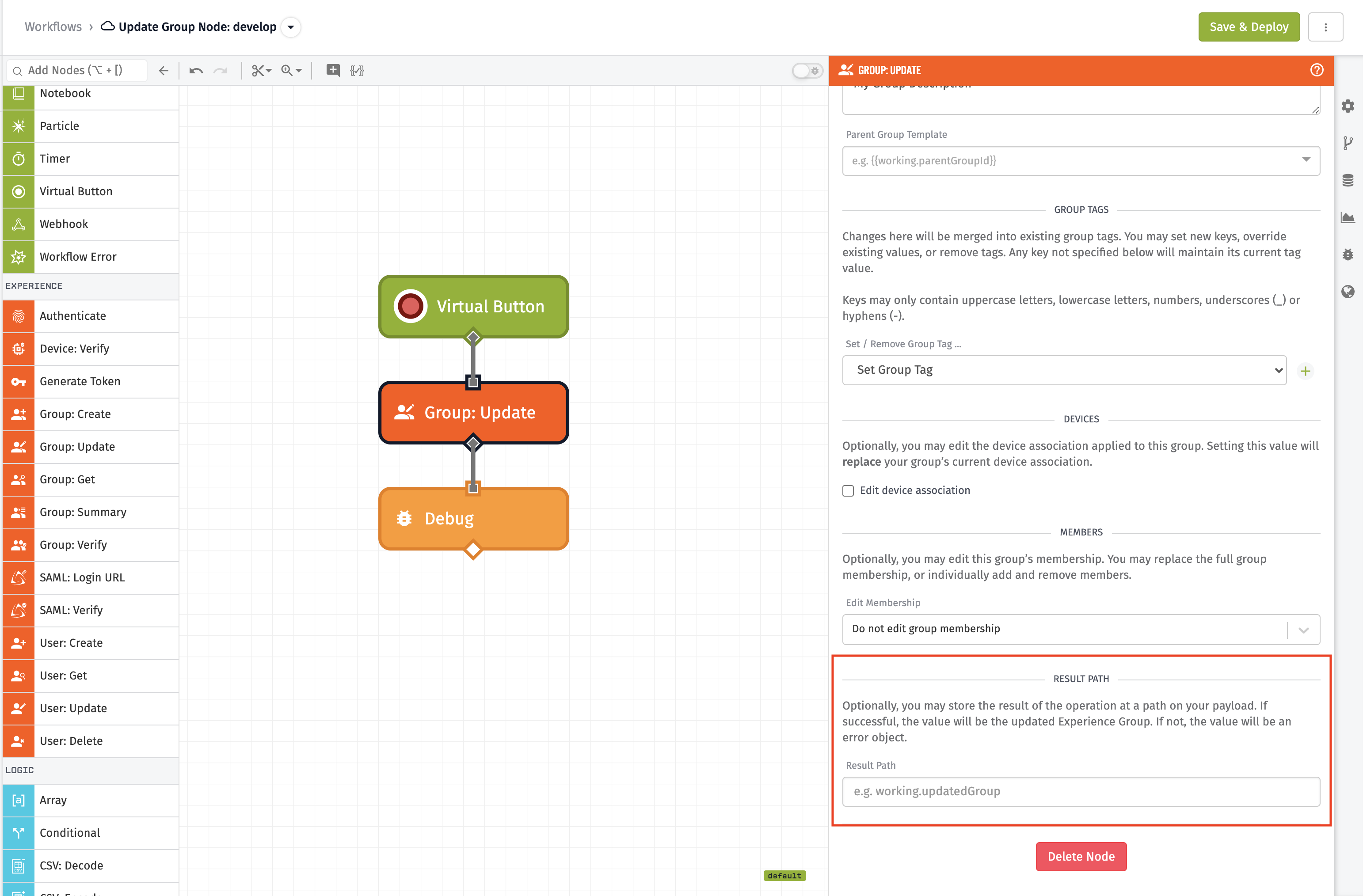 Group: Update Node Result Group: Update Node Result