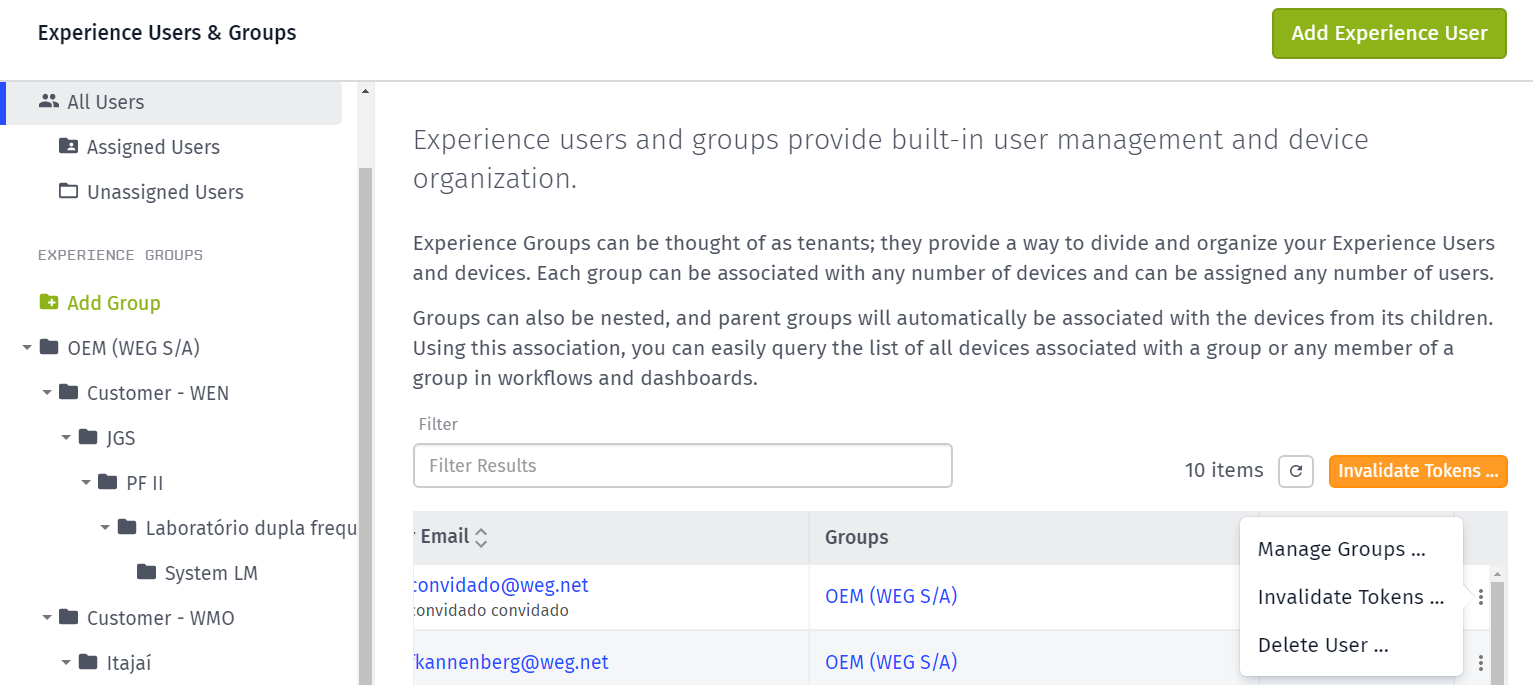 User List Manage Groups User List Manage Groups