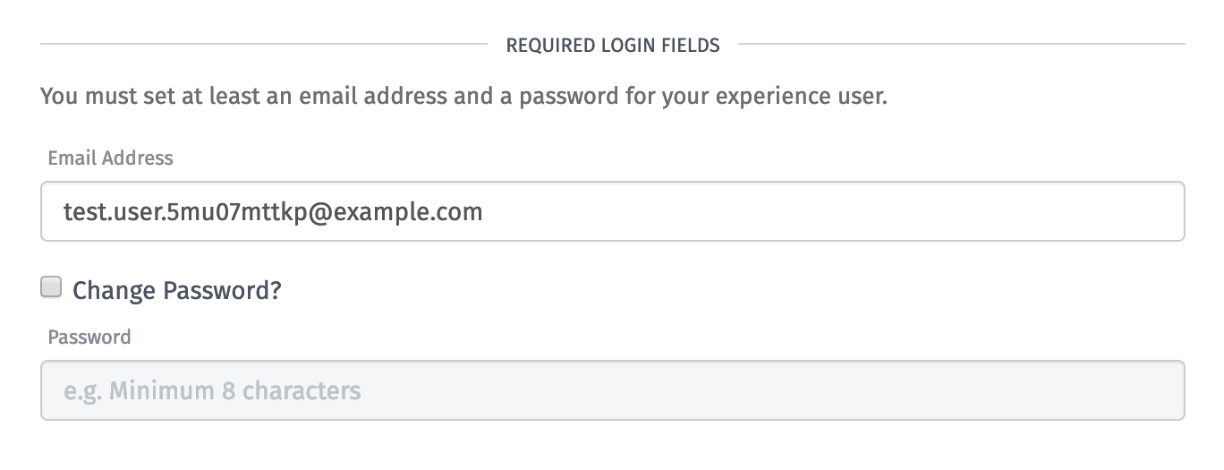 Required User Fields Required User Fields
