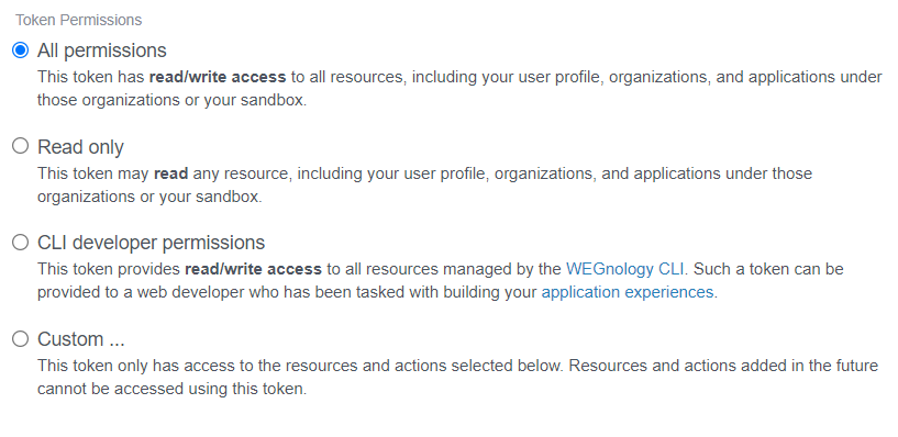 User Token Permissions User Token Permissions