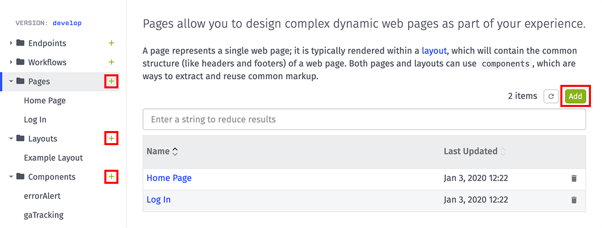 Create Experience View Create Experience View