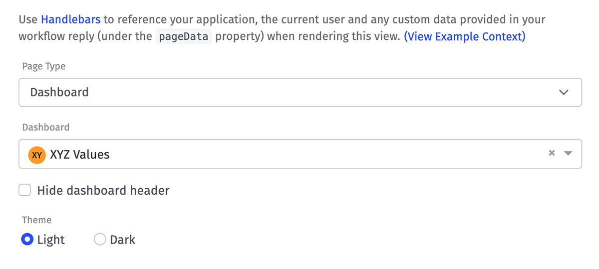 Page Dashboard General Configuration Page Dashboard General Configuration