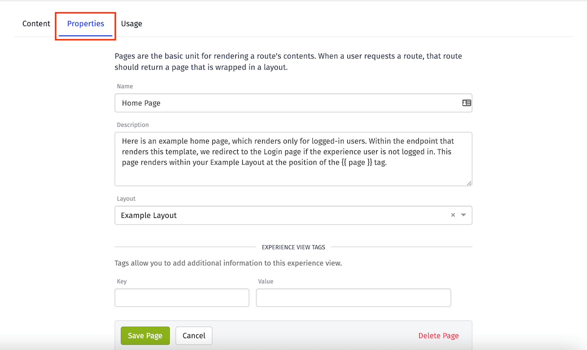 View Properties Tab View Properties Tab