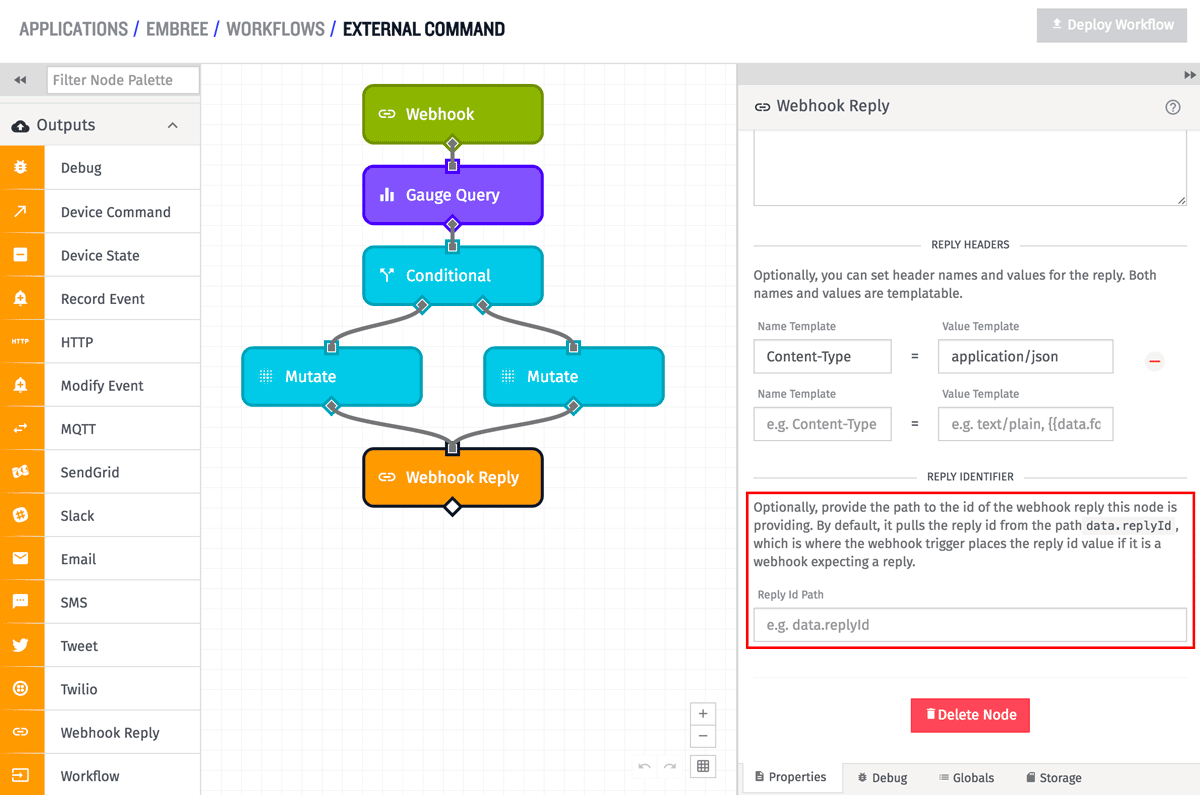 Webhook: Reply Node ReplyId Webhook: Reply Node ReplyId