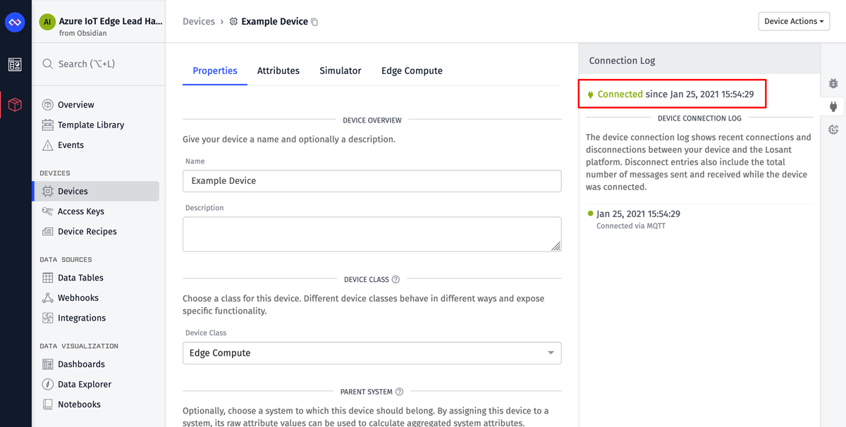WEGnology Device Connection Status