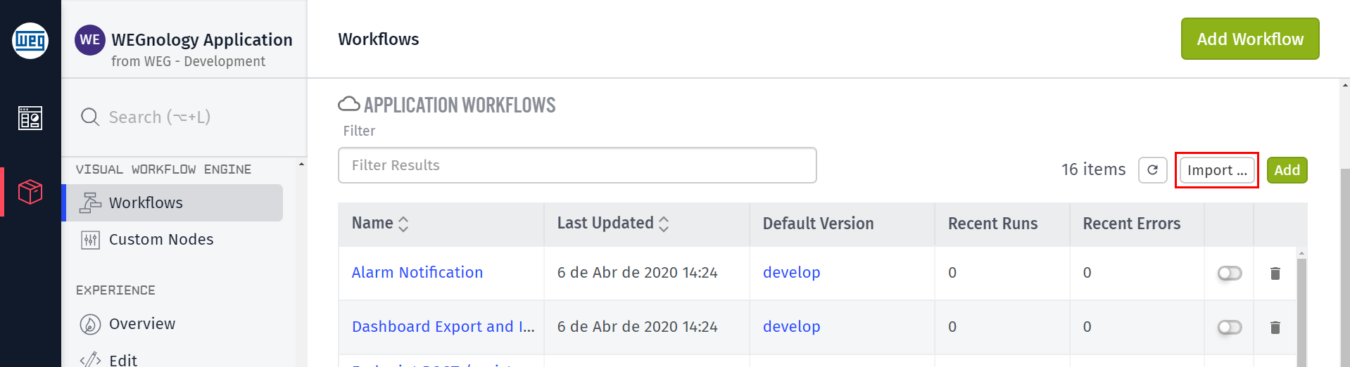 Import Workflow Import Workflow