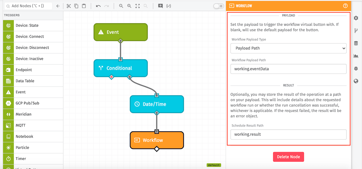 Workflow Trigger Node Example Workflow Trigger Node Example